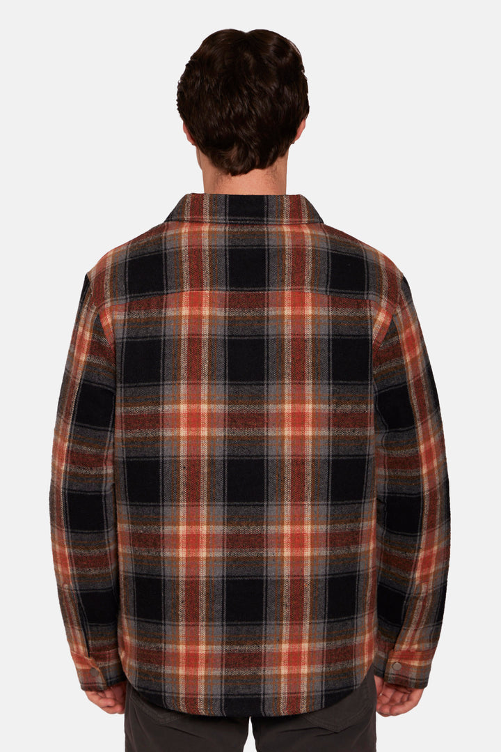 Benny Overshirt w/Quilted Lining Black/Brown Plaid
