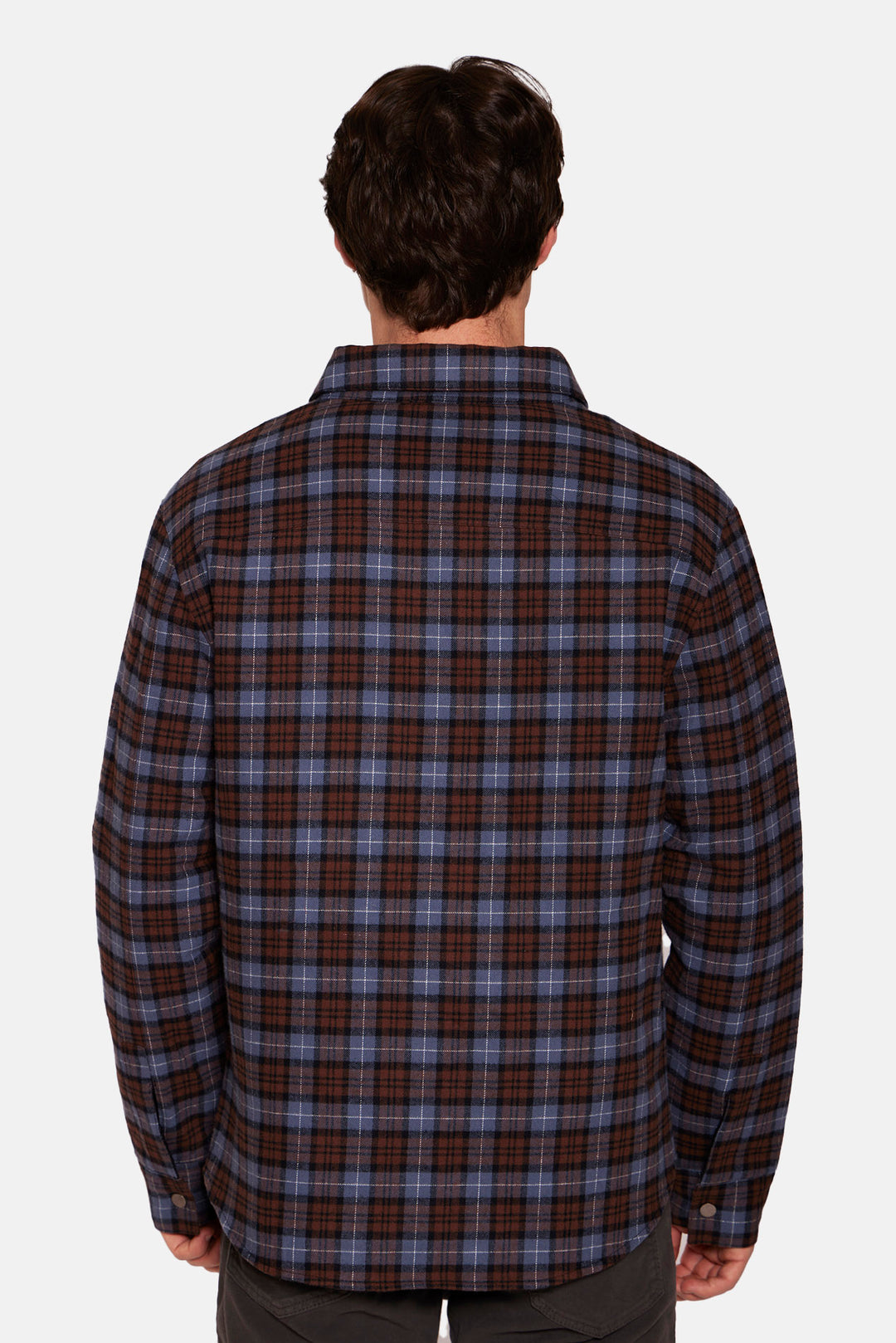 Benny Overshirt w/Quilted Lining Blue/Brown Plaid