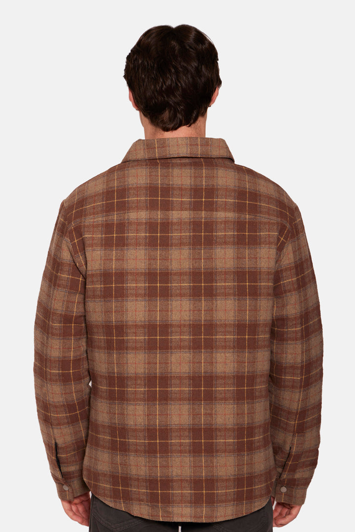 Benny Overshirt w/Quilted Lining Brown/Yellow Plaid