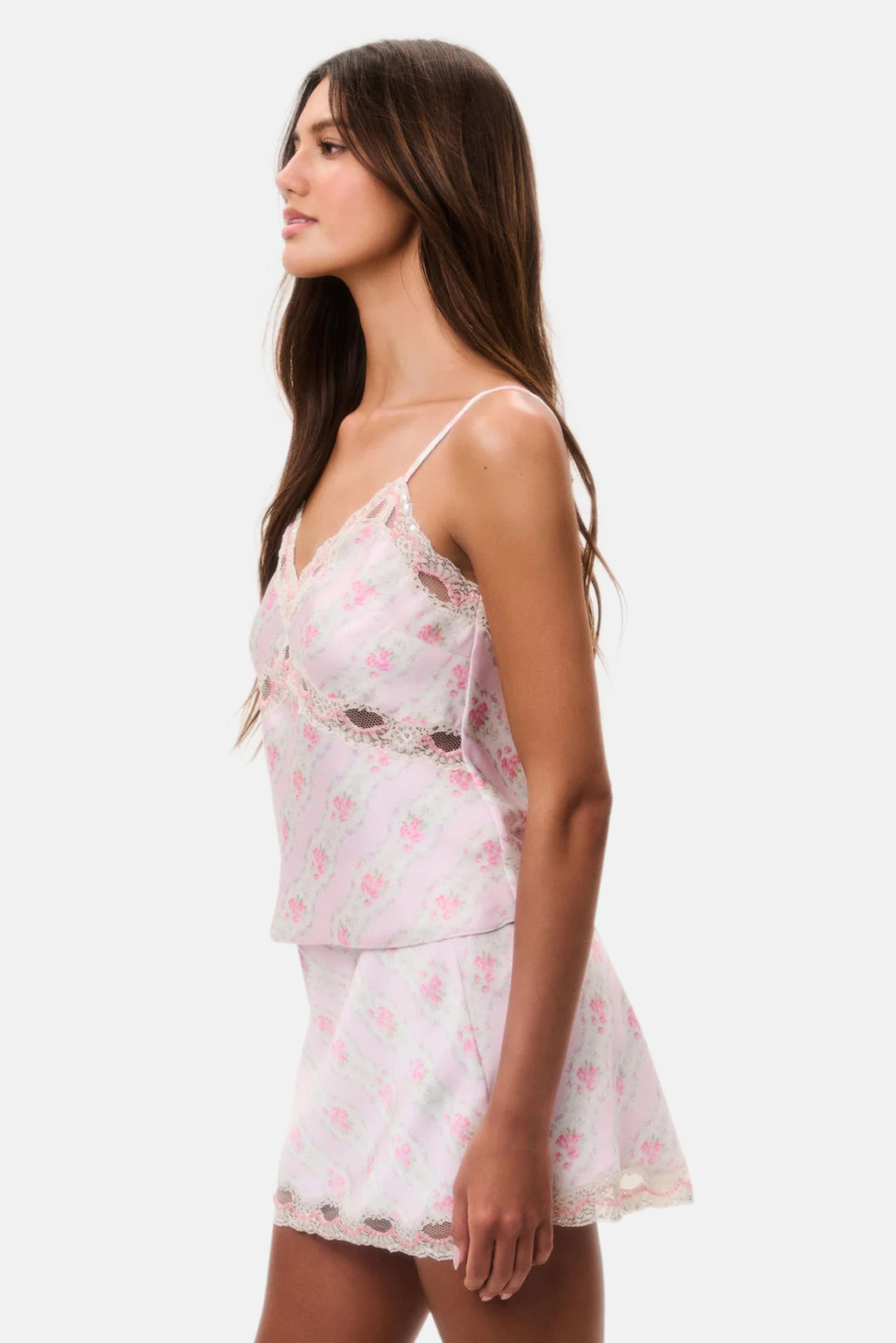 Bernes Mini Satin Slip Skirt Lady Blossom