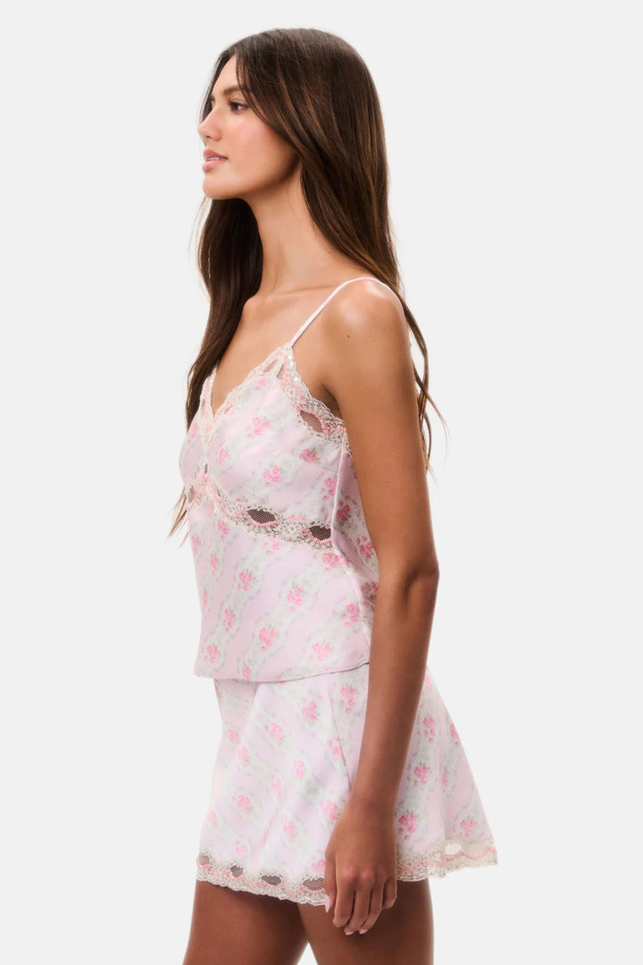 Bernes Mini Satin Slip Skirt Lady Blossom