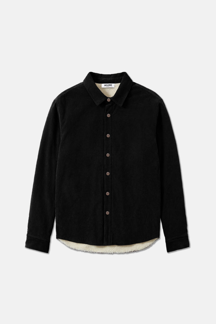 Best Sherpa Overshirt Black/Pure White