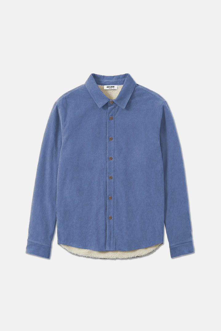Best Sherpa Overshirt Blue/Cream