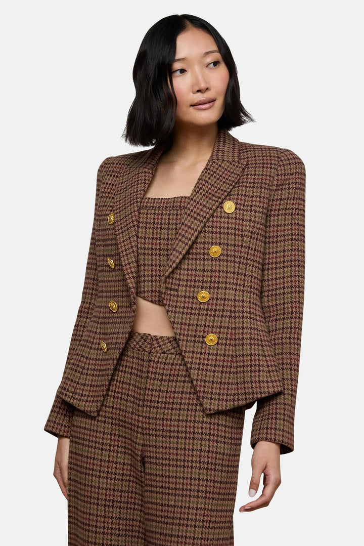 Bethany Blazer Dark Brown Multi Houndstooth