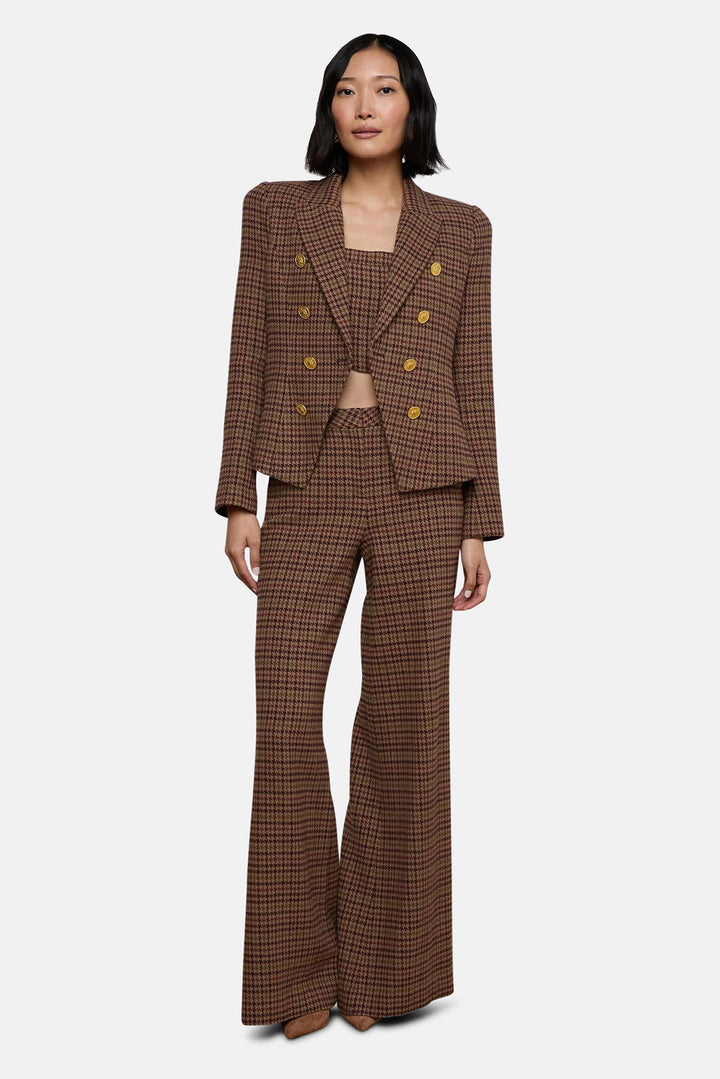Bethany Blazer Dark Brown Multi Houndstooth