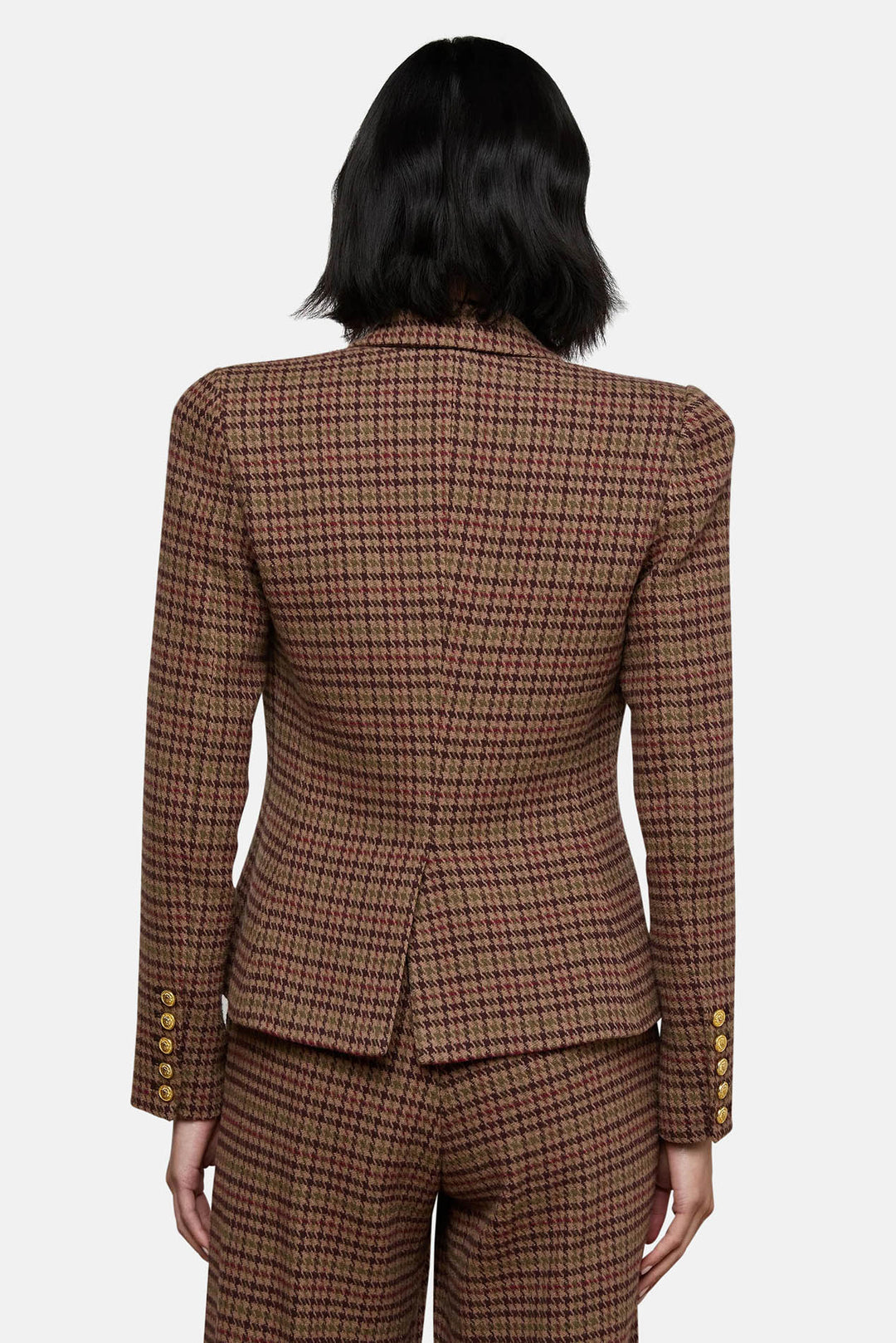 Bethany Blazer Dark Brown Multi Houndstooth