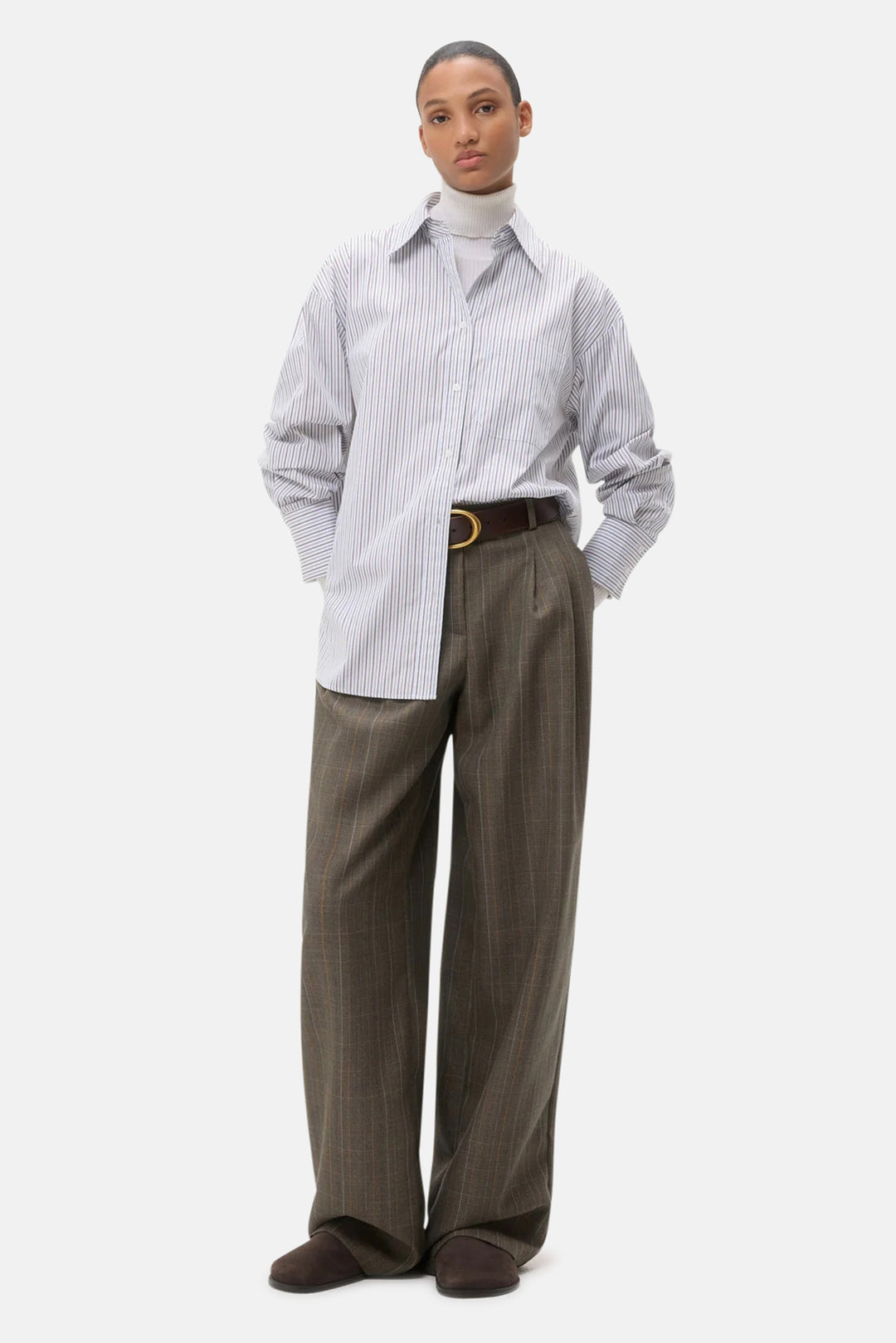 Big Joe Shirt in Baby Blue/Chocolate/Khaki