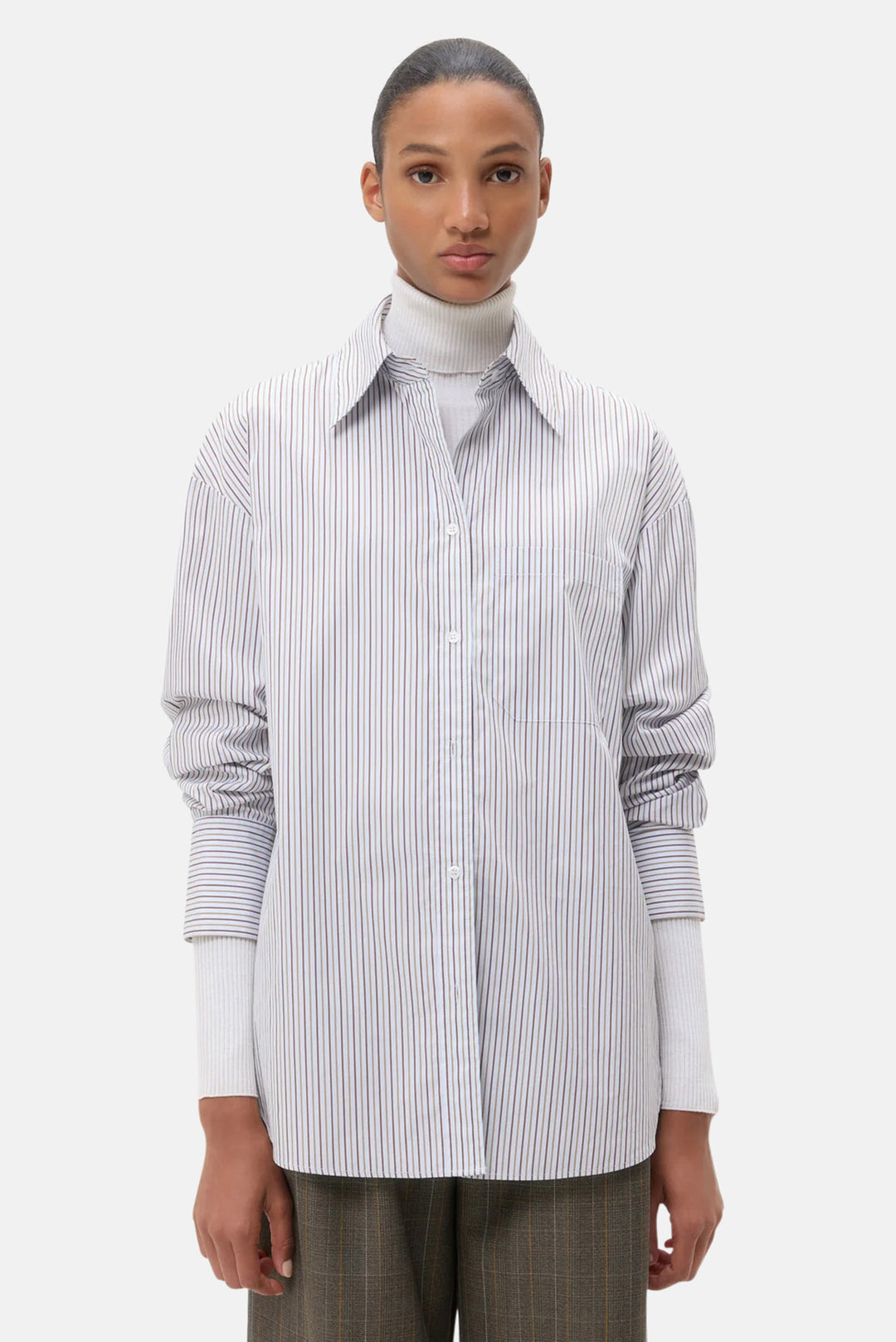 Big Joe Shirt in Baby Blue/Chocolate/Khaki