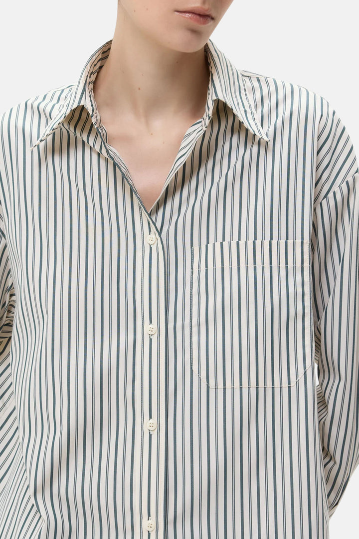 Big Joe Shirt in Ivory/Cilantro Stripe