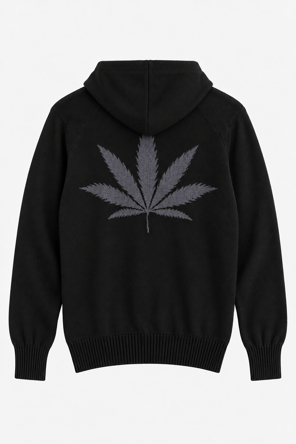 Leaf Intarsia Zip Black Lead/Lava