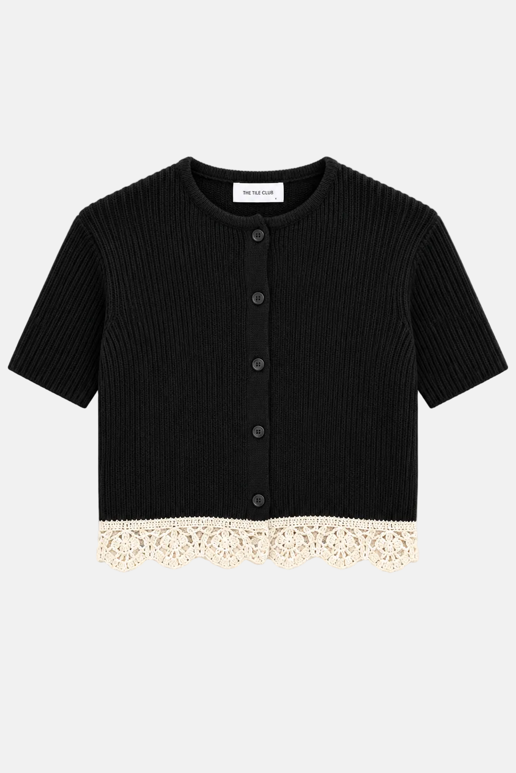 Ines Ribbed Cardigan Black