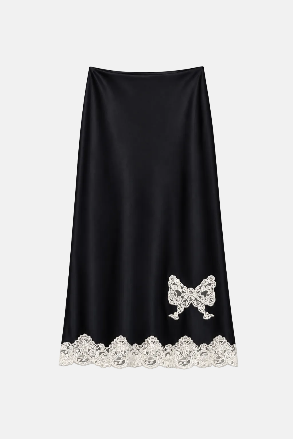 Avelaine Midi Slip Skirt Black