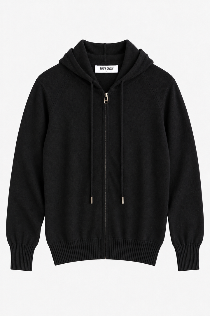 Luke Zip Hoodie Black Lead