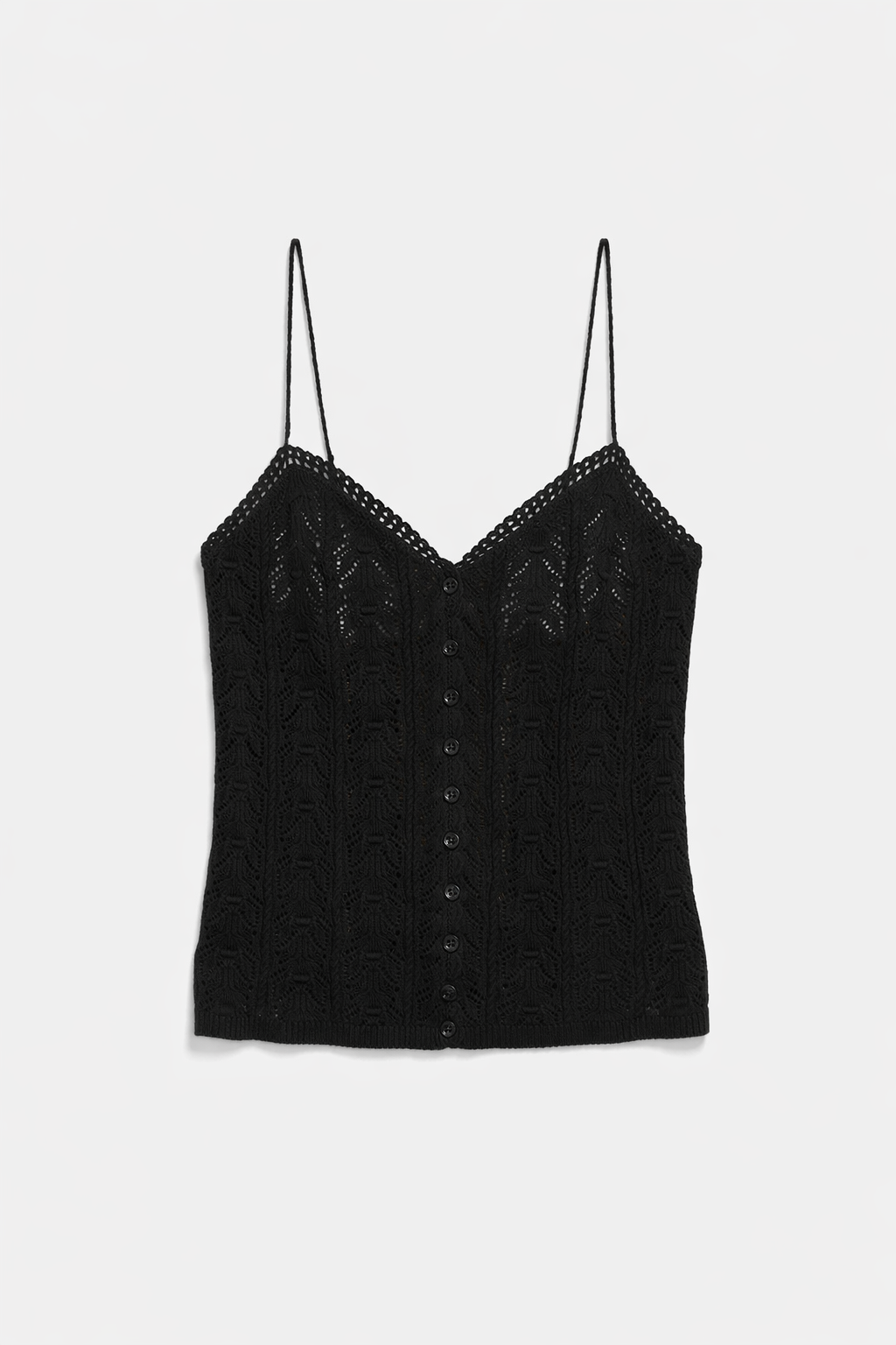 Aliza Crochet Cami Black