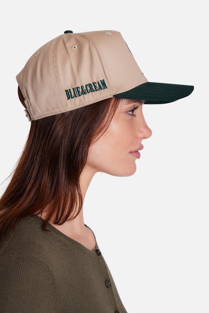 Bleecker Playground Snapback Dark Khaki/Green Font/Green Brim