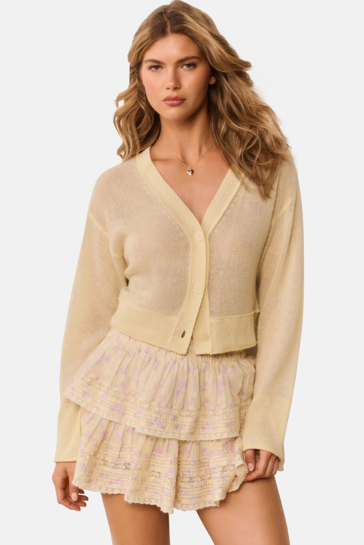 Blooming Floral Ruffle Mini Skirt Lemon Spritz