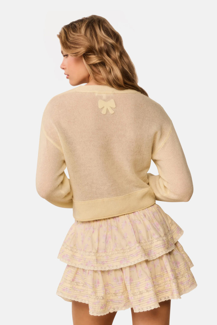 Blooming Floral Ruffle Mini Skirt Lemon Spritz