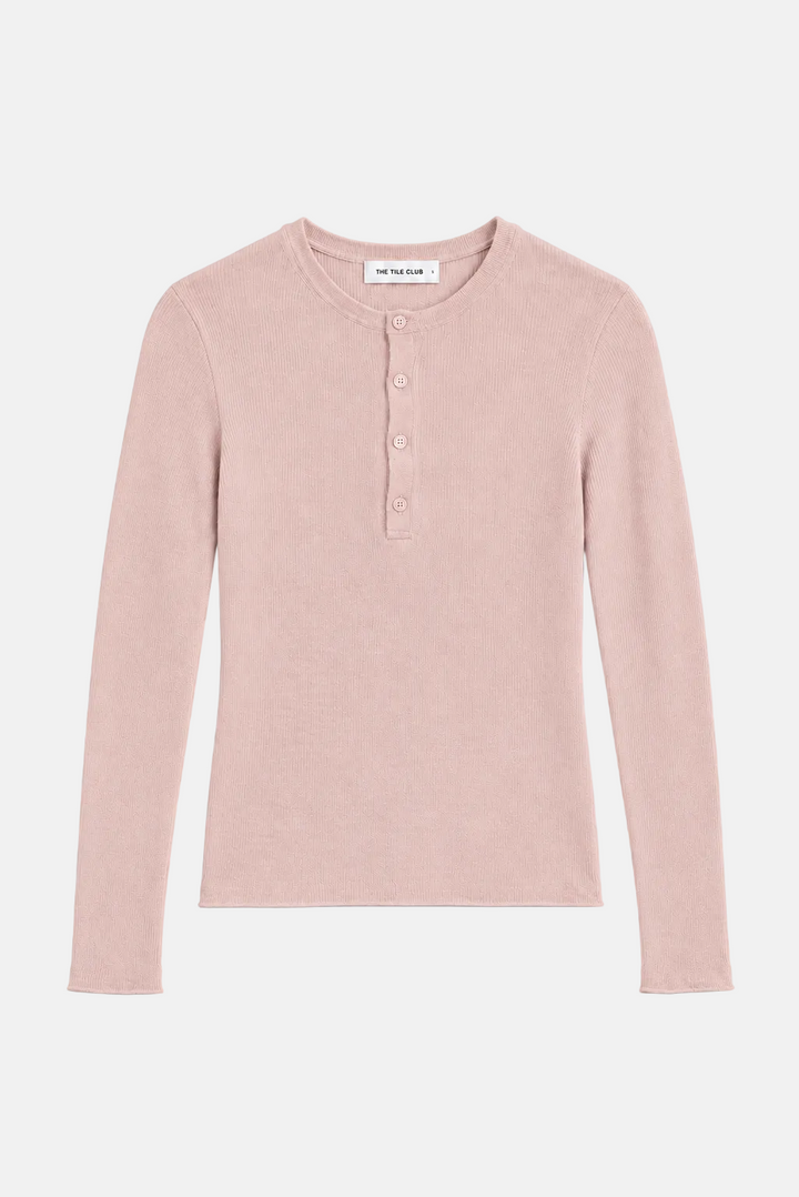 Sylvia Cashmere Henley Sweater Blush