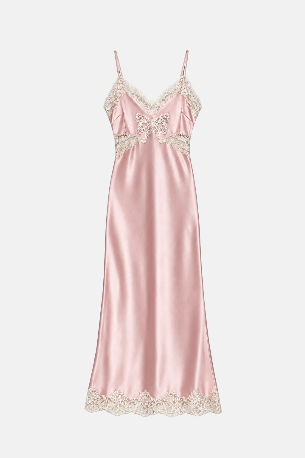 Lomira Lace Bow Maxi Dress Pink