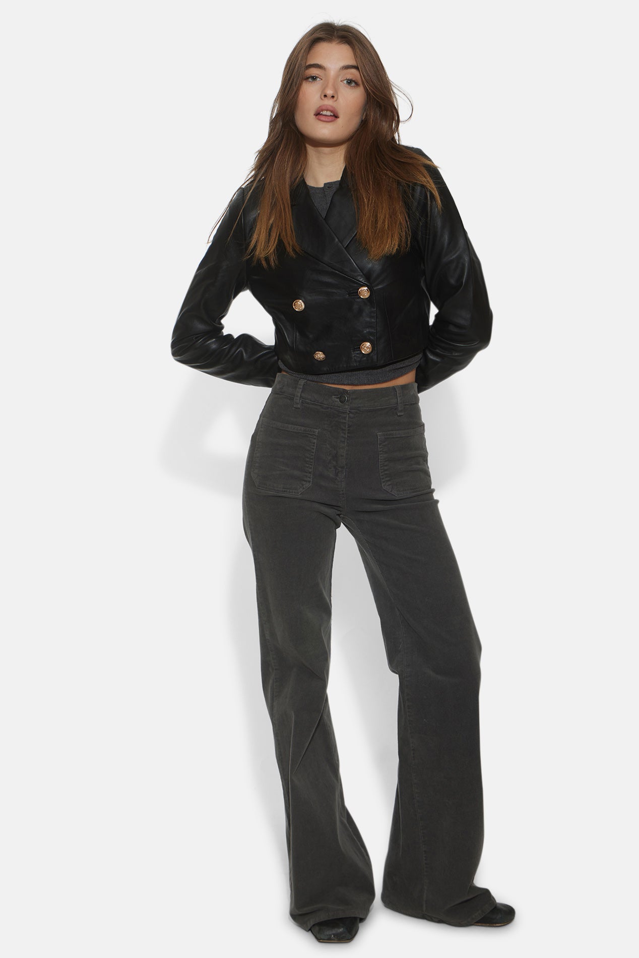 CAMI NYC Boa Cropped Leather Jacket Black – blueandcream