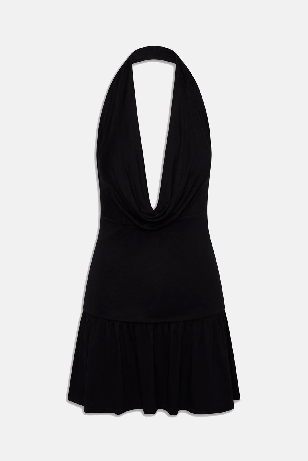 Bowery Cowl Neck Mini Dress Black