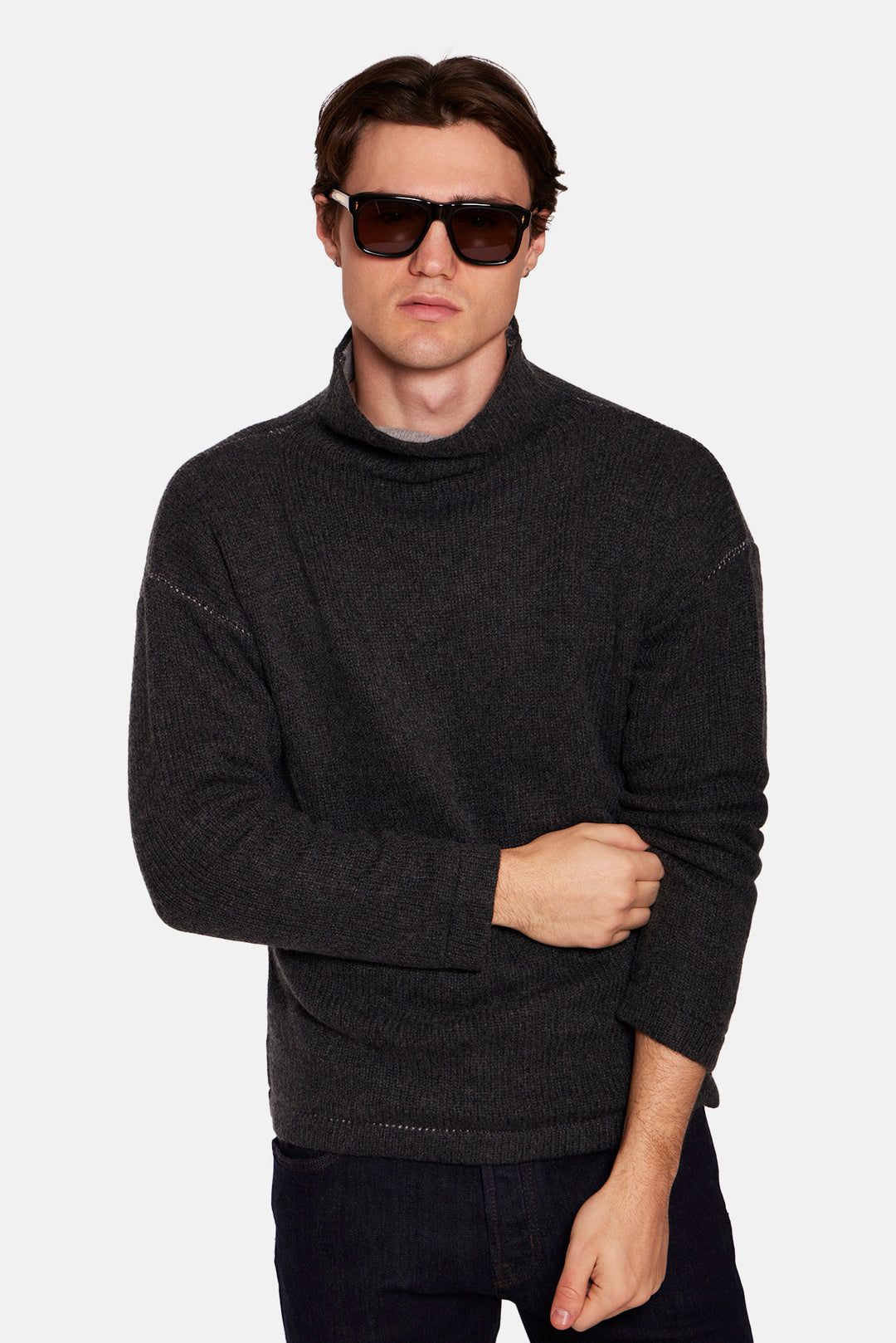 Brad Cashmere Turtleneck Charcoal