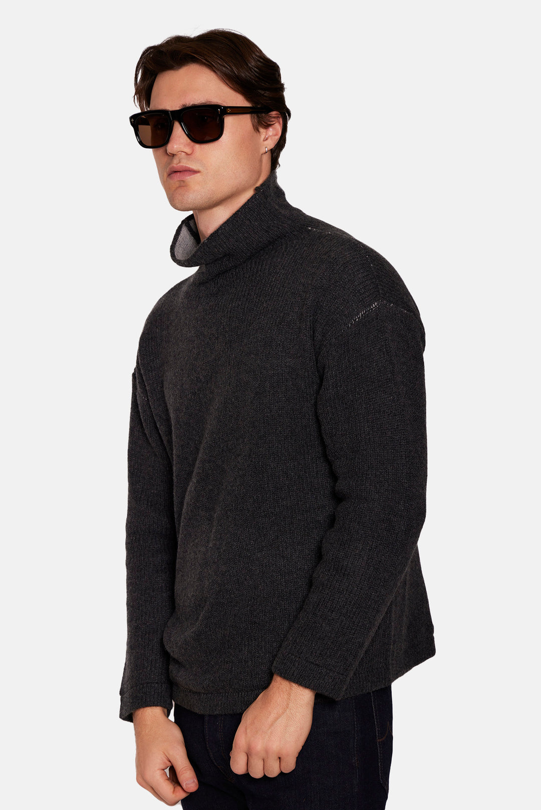 Brad Cashmere Turtleneck Charcoal