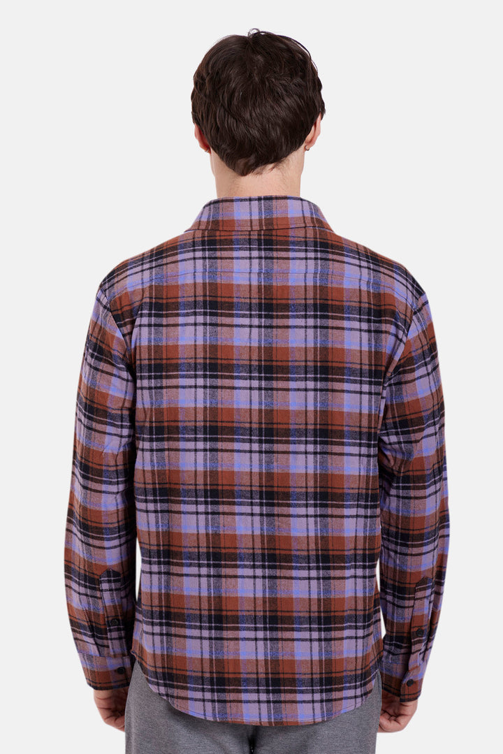 Brandon Brushed Flannel Purple/Blue Plaid