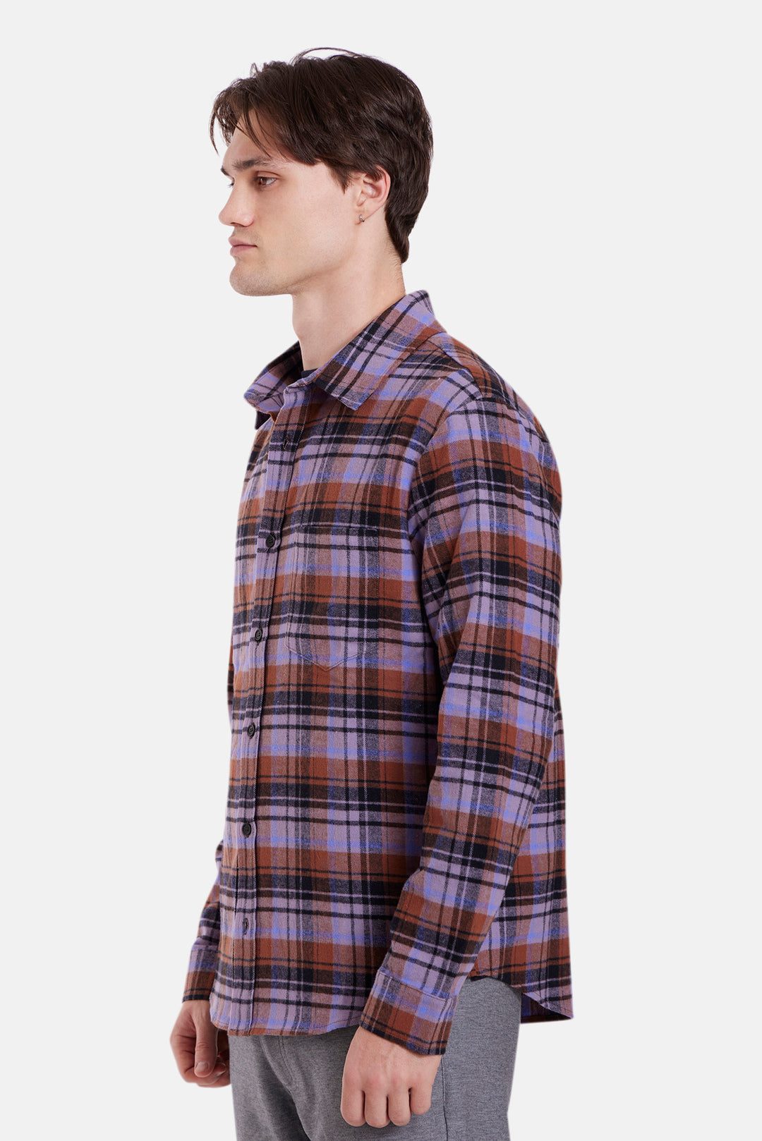 Brandon Brushed Flannel Purple/Blue Plaid