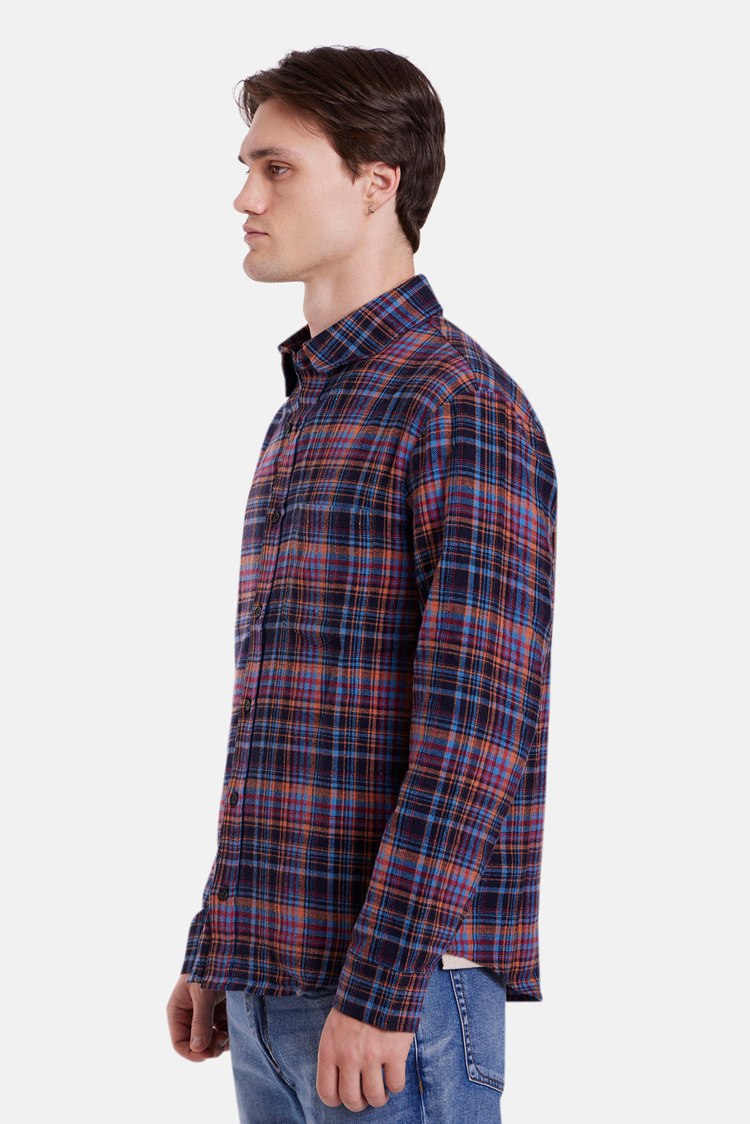 Brandon Flannel Orange/Red Plaid