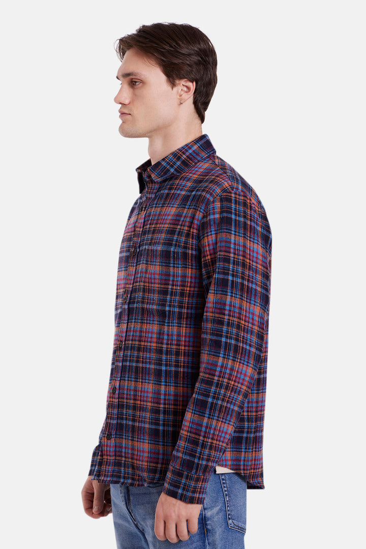 Brandon Flannel Orange/Red Plaid