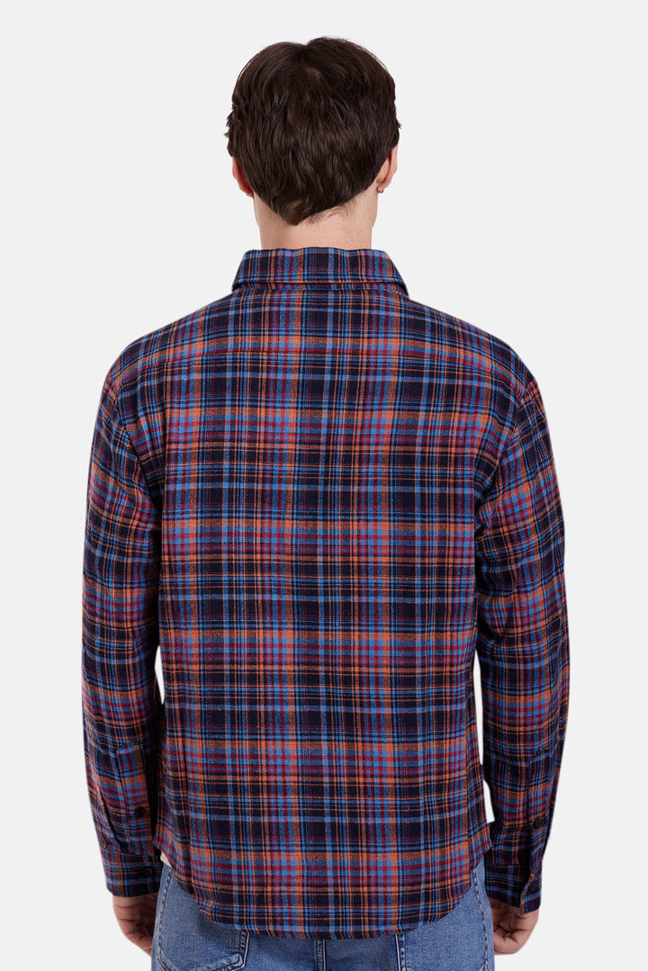 Brandon Flannel Orange/Red Plaid