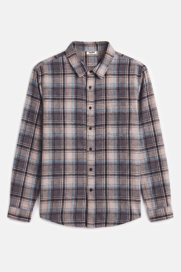 Brandon Flannel Shirt Grey/Blue Plaid