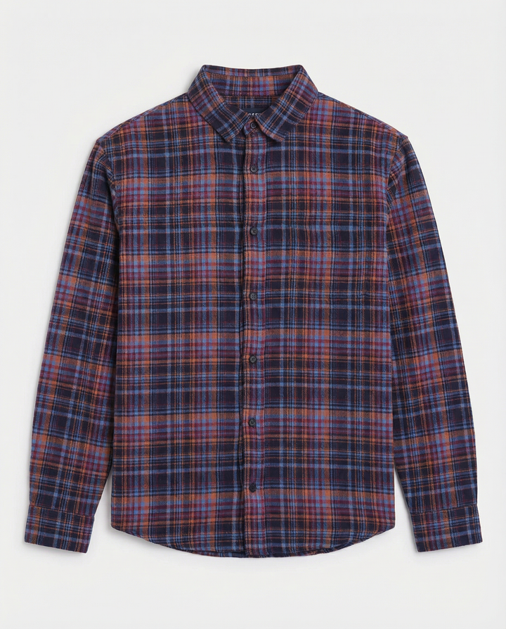 Brandon Flannel Orange/Red Plaid