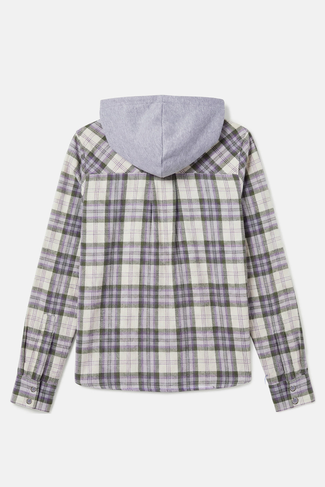 Brenda Flannel Shirt Olive/Cream Plaid w/ Grey Hood