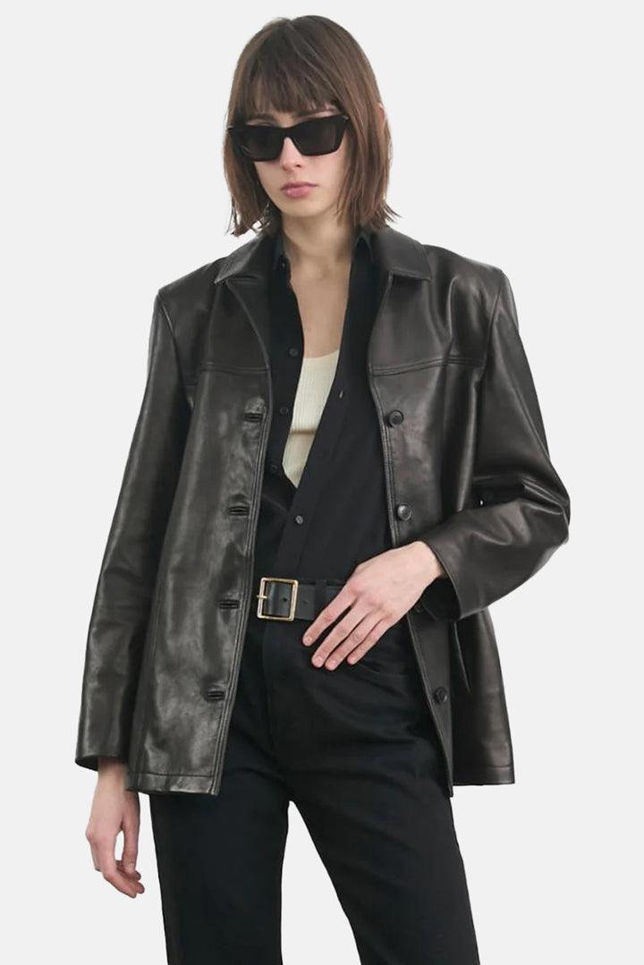 Brett Leather Jacket Black