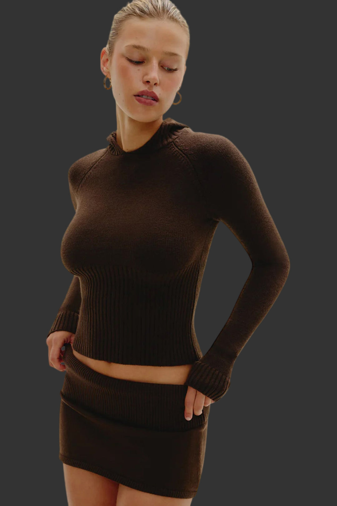 Briar Cloud Knit Skort Chocolate Brown