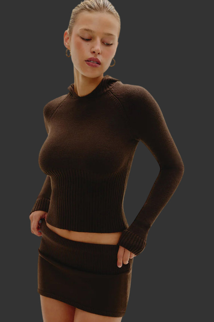 Briar Cloud Knit Skort Chocolate Brown