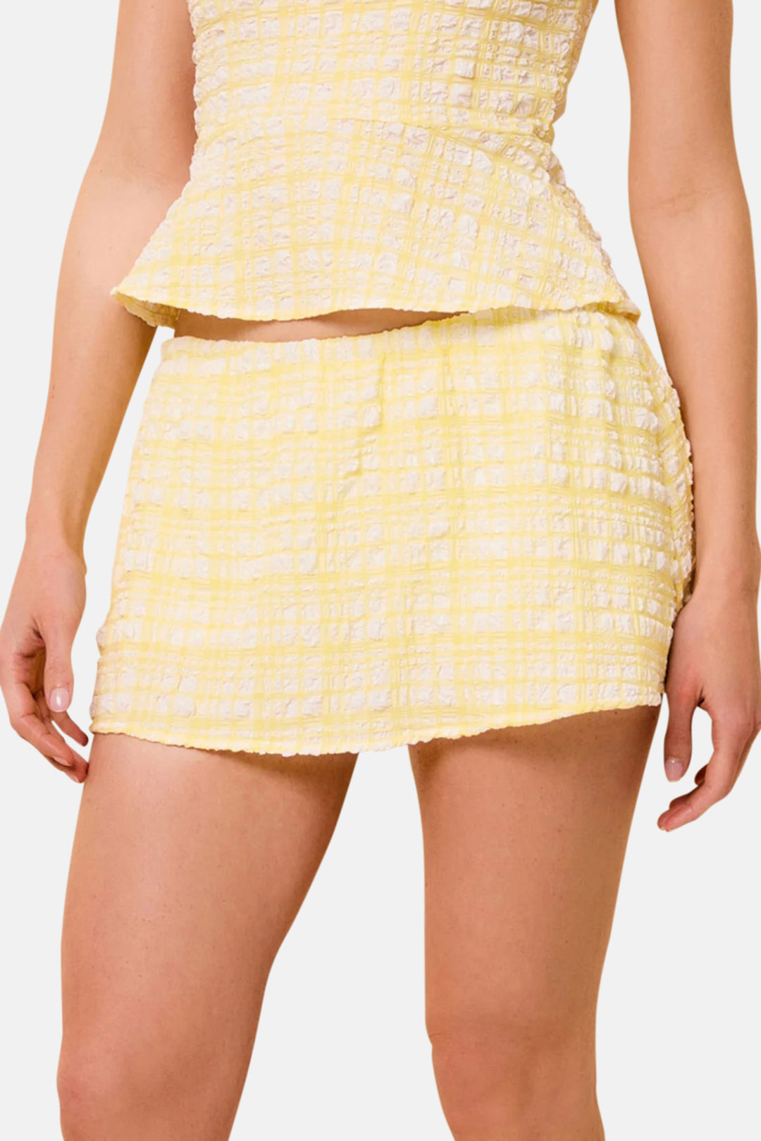 Brinley Skirt Puckered Plaid Citrina