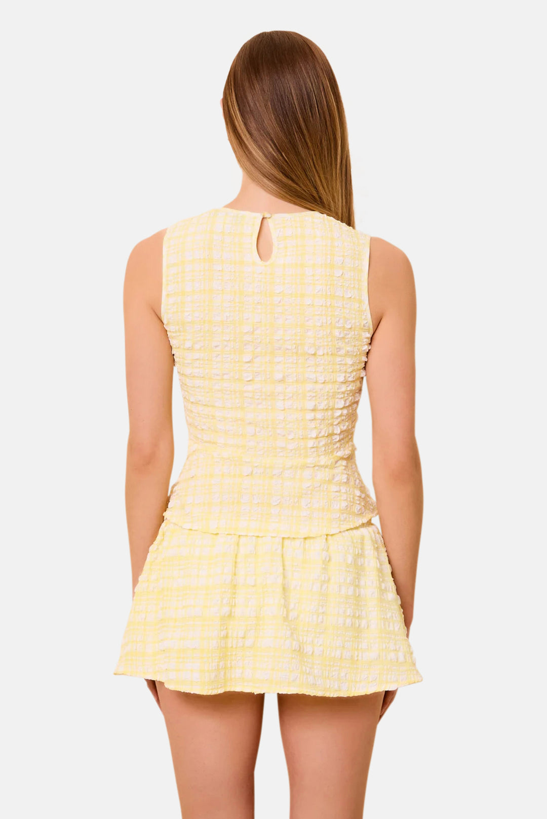 Brinley Skirt Puckered Plaid Citrina