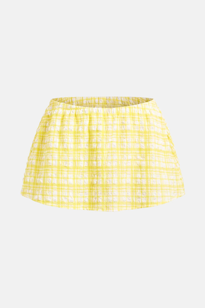 Brinley Skirt Puckered Plaid Citrina