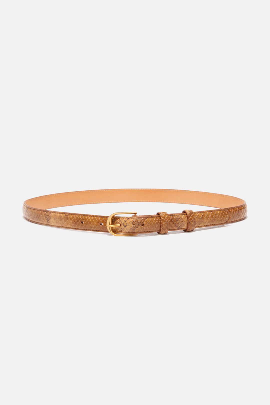 Jane Belt Camel Snakeskin W/ Antique Gold