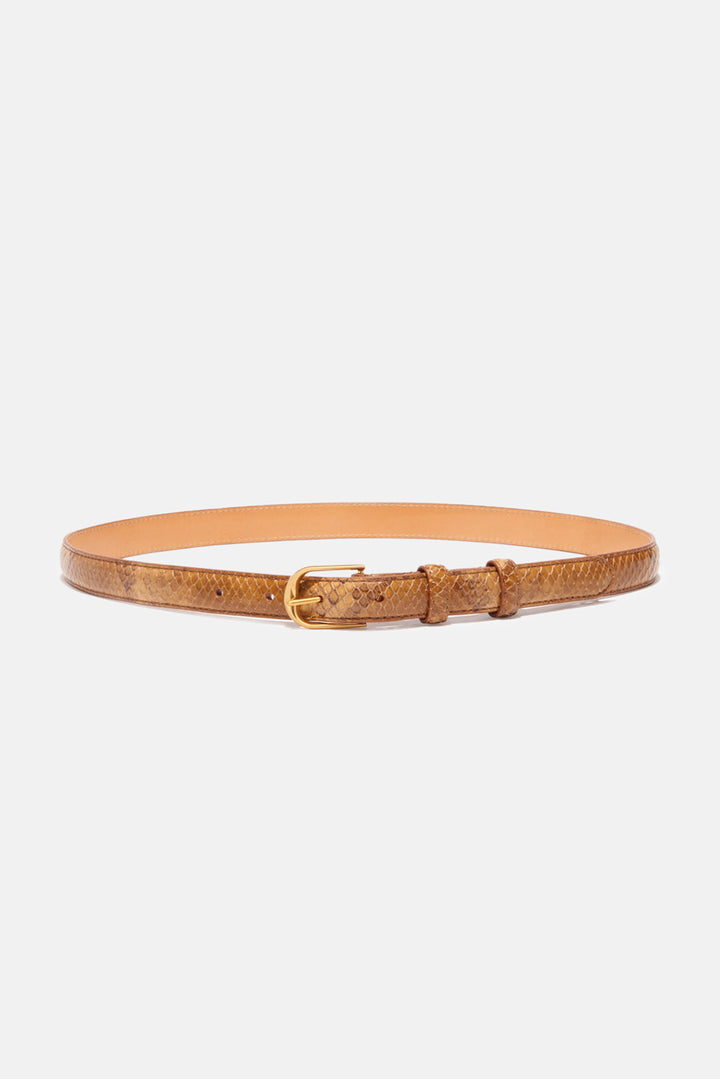 Jane Belt Camel Snakeskin W/ Antique Gold