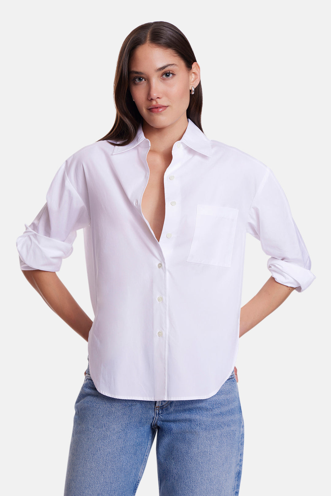 Lily Poplin Boyfriend Shirt White