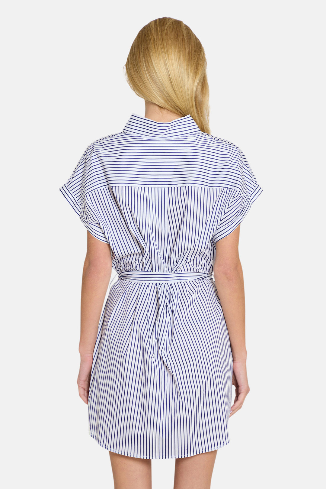 Maidstone Mini Shirt Dress White/Navy Stripe