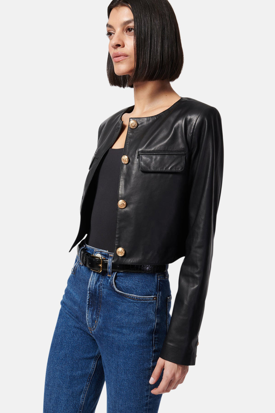 Ludmilla Genuine Leather Jacket Black