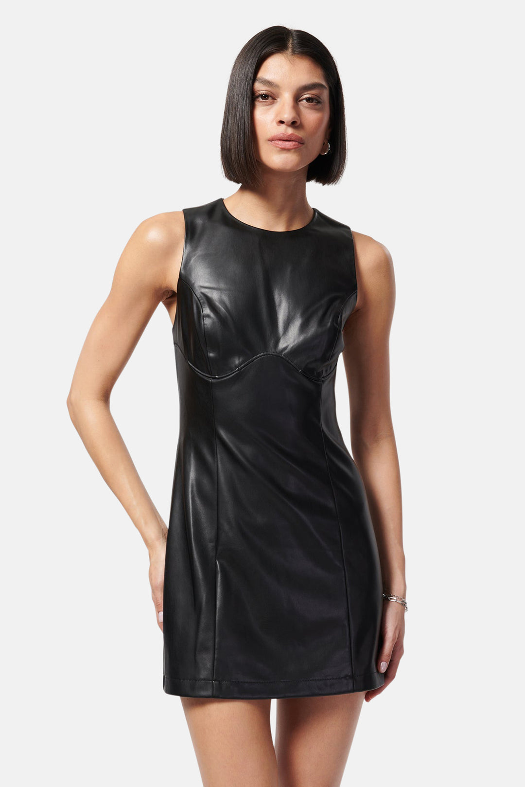 Juvia Vegan Leather Dress Black