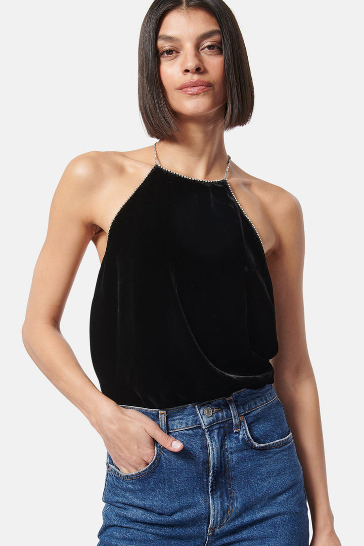 Nashra Velvet Cami Black