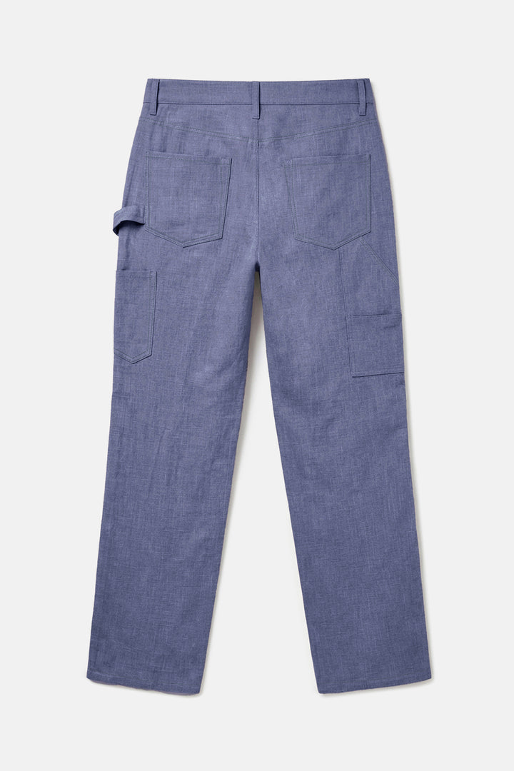 Carpenter Linen Pant Steel Blue