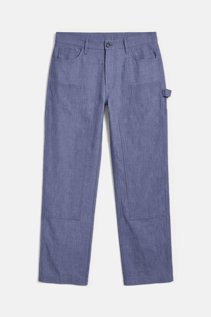 Carpenter Linen Pant Steel Blue